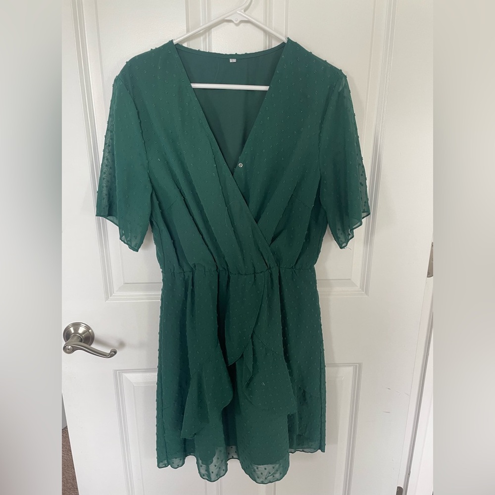 Amazon Green Midi Wrap Dress